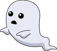 a white ghost flying in the air